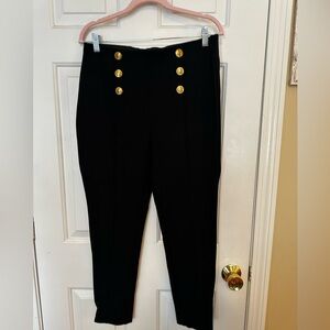 Zara High Waisted Leggings with Gold Accent Buttons